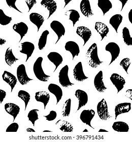 The seamless black and white abstract brush stoke pattern. The creative monochrome hand drawn background for your design. Textile, blog decoration, banner, poster, wrapping paper.