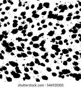 Seamless black and white abstract brush stoke pattern. Seamless black and white leopard pattern. Vector illustration
