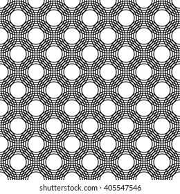 Seamless black and white abstract circle pattern design background