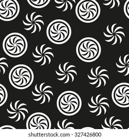 seamless black and white abstract floral pattern.vector illustration