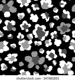 Seamless black and white Abstract floral pattern