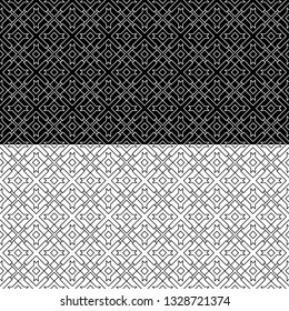 Seamless black and white abstract geometric patterns. Swatches included in EPS file.