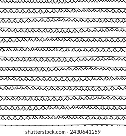 Seamless black and white abstract hand drawn texture.