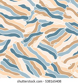 Seamless black and white abstract hand-drawn pattern, waves background. Doodle Illustration Design