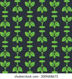 seamless Black and white abstract  leaf pattern design