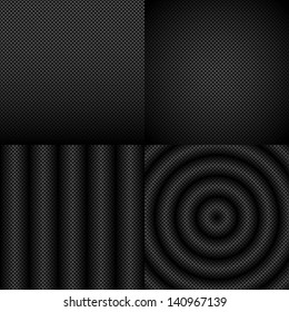 Seamless black and white abstract pattern set