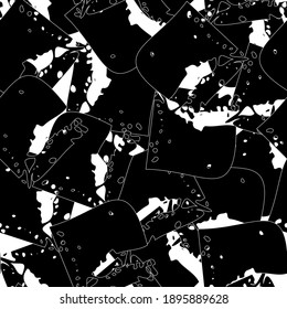Seamless black and white abstract pattern. Grunge background monochrome repeating