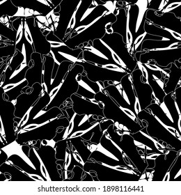 Seamless black and white abstract pattern. Grunge background monochrome repeating