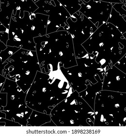 Patrón abstracto de blanco y negro sin inconvenientes. Repetición monocromática de fondo ondulado