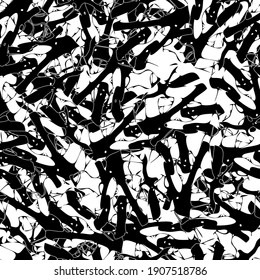 Seamless black and white abstract pattern. Grunge background monochrome repeating