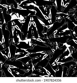 Seamless black and white abstract pattern. Grunge background monochrome repeating