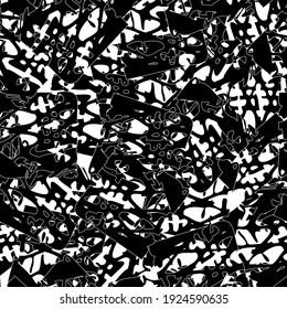 Seamless black and white abstract pattern. Grunge background monochrome repeating