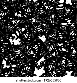 Patrón abstracto de blanco y negro sin inconvenientes. Repetición monocromática de fondo ondulado