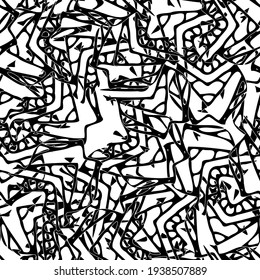Seamless black and white abstract pattern. Grunge background monochrome repeating