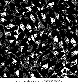 Patrón abstracto de blanco y negro sin inconvenientes. Repetición monocromática de fondo ondulado