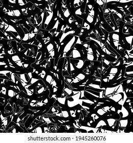 Patrón abstracto de blanco y negro sin inconvenientes. Repetición monocromática de fondo ondulado
