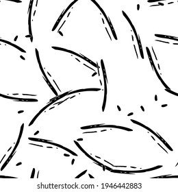 Seamless black and white abstract pattern. Grunge background monochrome repeating