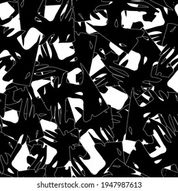 Patrón abstracto de blanco y negro sin inconvenientes. Repetición monocromática de fondo ondulado