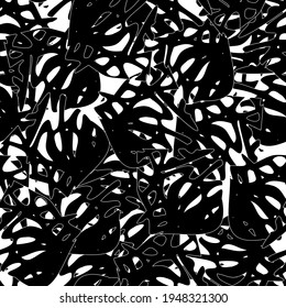 Patrón abstracto de blanco y negro sin inconvenientes. Repetición monocromática de fondo ondulado