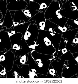 Patrón abstracto de blanco y negro sin inconvenientes. Repetición monocromática de fondo ondulado