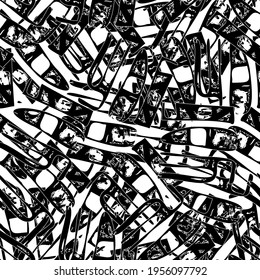 Patrón abstracto de blanco y negro sin inconvenientes. Repetición monocromática de fondo ondulado