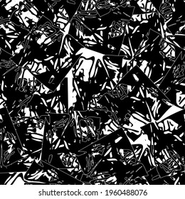 Seamless black and white abstract pattern. Grunge background monochrome repeating