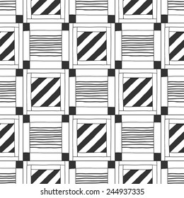 Seamless black and white abstract pattern