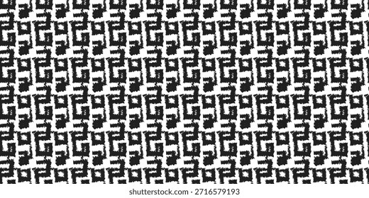 A seamless black and white abstract pattern with expressive texture and graphic rhythm. Modern minimalism for print, textiles, fashion, branding, packaging, interiors, and digital design.