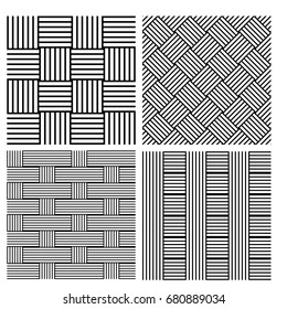 Seamless Black And White Abstract Pattern Set