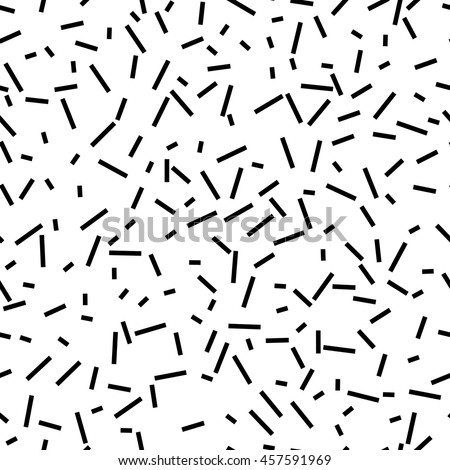 Seamless black, white abstract pattern. Memphis style, 80th. Decorative background