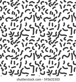 Seamless black and white abstract rounded blob lines pattern vector