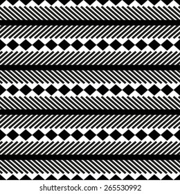 Seamless black and white abstract texture. Endless pattern with lines. 