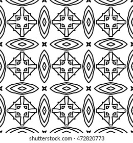 Seamless black and white abstract texture. Endless pattern with lines. Monochrome template for prints, textiles, wrapping, wallpaper, website, blog etc. Vector illustration. 