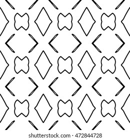 Seamless black and white abstract texture. Endless pattern with lines. Monochrome template for prints, textiles, wrapping, wallpaper, website, blog etc. Vector illustration. 