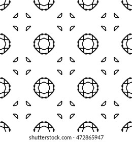 Seamless black and white abstract texture. Endless pattern with lines. Monochrome template for prints, textiles, wrapping, wallpaper, website, blog etc. Vector illustration. 