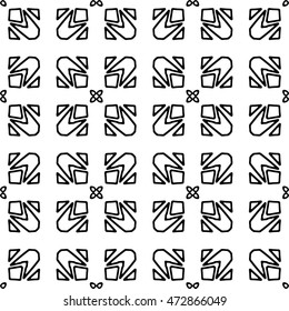 Seamless black and white abstract texture. Endless pattern with lines. Monochrome template for prints, textiles, wrapping, wallpaper, website, blog etc. Vector illustration. 