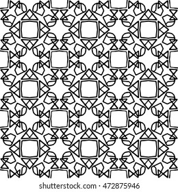 Seamless black and white abstract texture. Endless pattern with lines. Monochrome template for prints, textiles, wrapping, wallpaper, website, blog etc. Vector illustration. 