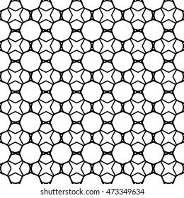 Seamless black and white abstract texture. Endless pattern with lines. Monochrome template for prints, textiles, wrapping, wallpaper, website, blog etc. Vector illustration. 