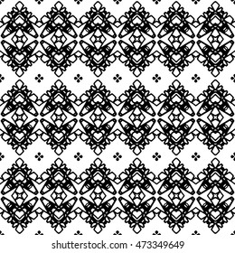 Seamless black and white abstract texture. Endless pattern with lines. Monochrome template for prints, textiles, wrapping, wallpaper, website, blog etc. Vector illustration. 