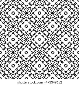 Seamless black and white abstract texture. Endless pattern with lines. Monochrome template for prints, textiles, wrapping, wallpaper, website, blog etc. Vector illustration. 
