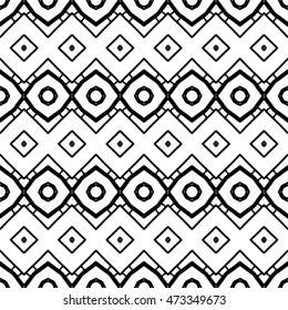 Seamless black and white abstract texture. Endless pattern with lines. Monochrome template for prints, textiles, wrapping, wallpaper, website, blog etc. Vector illustration. 