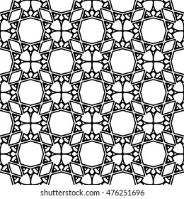 Seamless black and white abstract texture. Endless pattern with lines for prints, textiles, wrapping, wallpaper, website, blog etc. Vector illustration. 