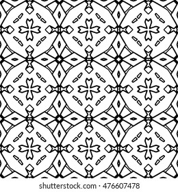 Seamless black and white abstract texture. Endless pattern with lines. Monochrome template for prints, textiles, wrapping, wallpaper, website, blog etc. Vector illustration. 