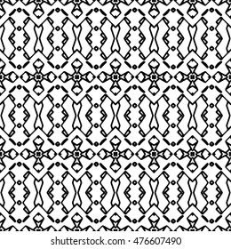 Seamless black and white abstract texture. Endless pattern with lines. Monochrome template for prints, textiles, wrapping, wallpaper, website, blog etc. Vector illustration. 