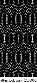 Seamless black and white abstract wave pattern