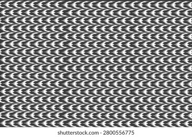 Seamless black and white abstract wave pattern with optical illusion effect, creating a dynamic and hypnotic visual texture