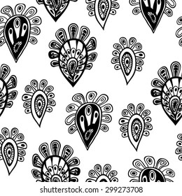seamless black and white african pattern