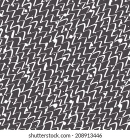 Seamless black and white artistic expression vector pattern 