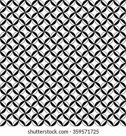 Seamless black and white background with abstract geometric shapes