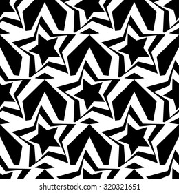 Seamless Black White Background Decorative Stars Stock Vector (Royalty ...